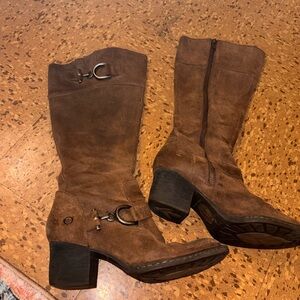 Born Brown Heeled Suede Boots
